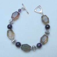 Armband, fluoriet, amethyst