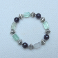 Armband, fluoriet, amethyst