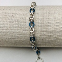 Armband, chainmai., zilver en aluminium