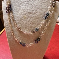 Lnage ketting zilver en glas