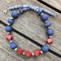 Ketting, fimokralen, rood schuimkoraal