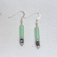 oorhangers, peridoot en onyx